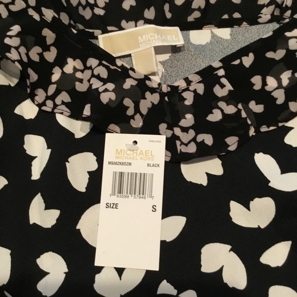 NWT MICHAEL Michael Kors Babydoll Dress Black & White Sz S - Picture 2 of 3